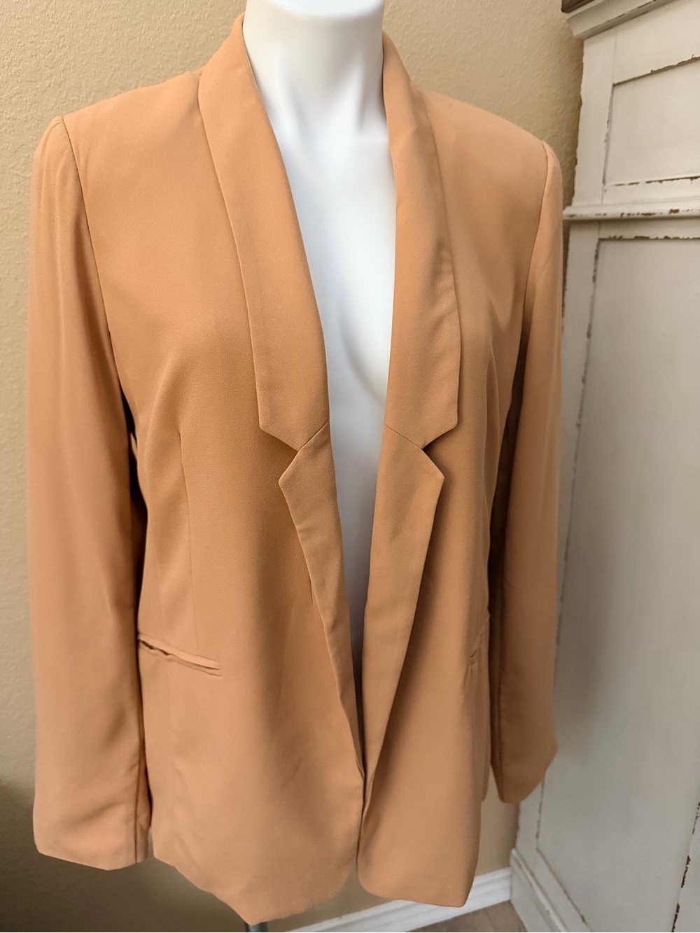 LC Lauren Conrad Tan Open-Front Blazer Jacket